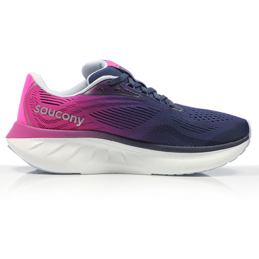 Saucony Ride 18 Women's Running Shoe - Navy/Fuchsia