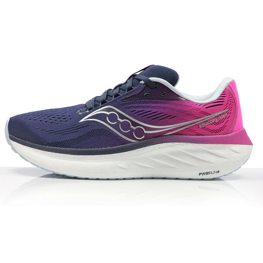 Saucony Ride 18 Women's Running Shoe - Navy/Fuchsia