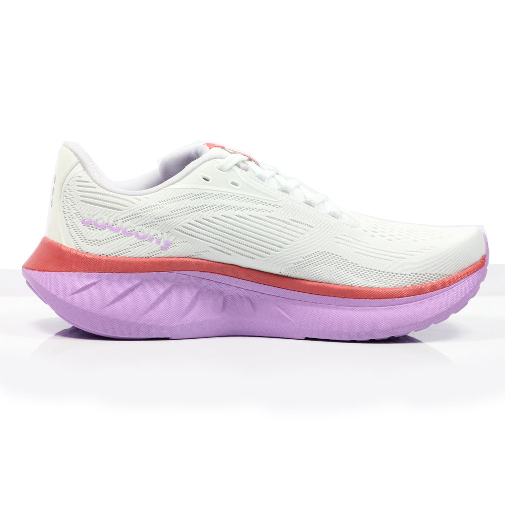 Saucony Ride 18 Women's Running Shoe - White/Coral