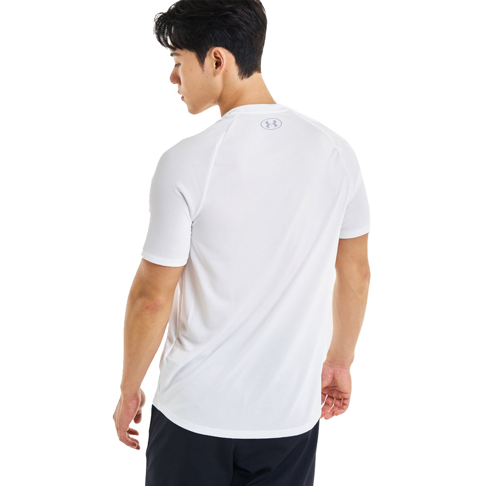 Under Armour Tech 2.0 Short Sleeve Men's Running Top - White/Overcast Grey