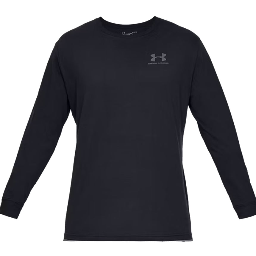 Under Armour Left Chest Long Sleeve Men's Running Top - Black/Black