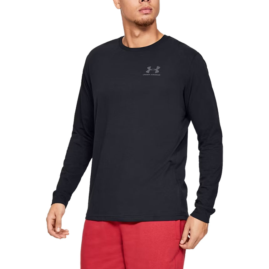 Under Armour Left Chest Long Sleeve Men's Running Top - Black/Black