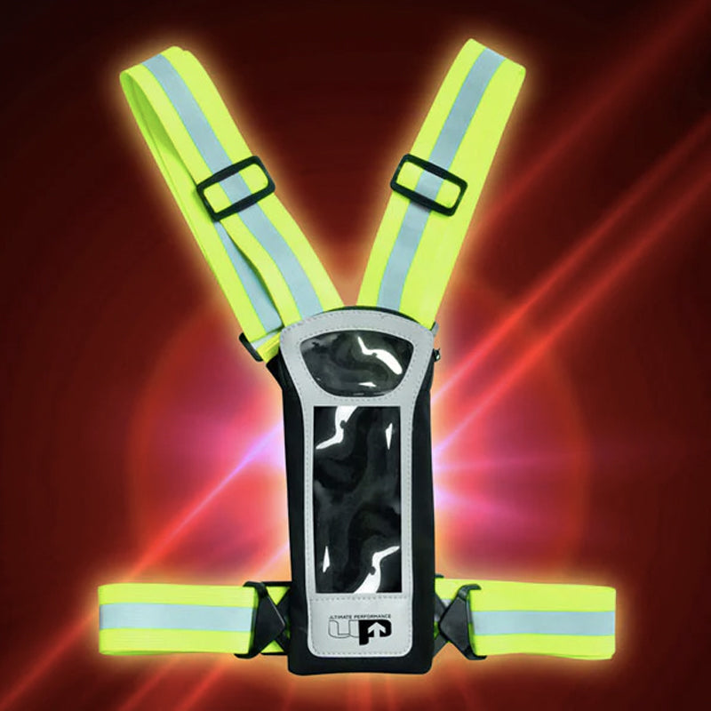 Ultimate Performance Stile Reflective LED Run Vest & Phone Carrier - Fluorescent Yellow