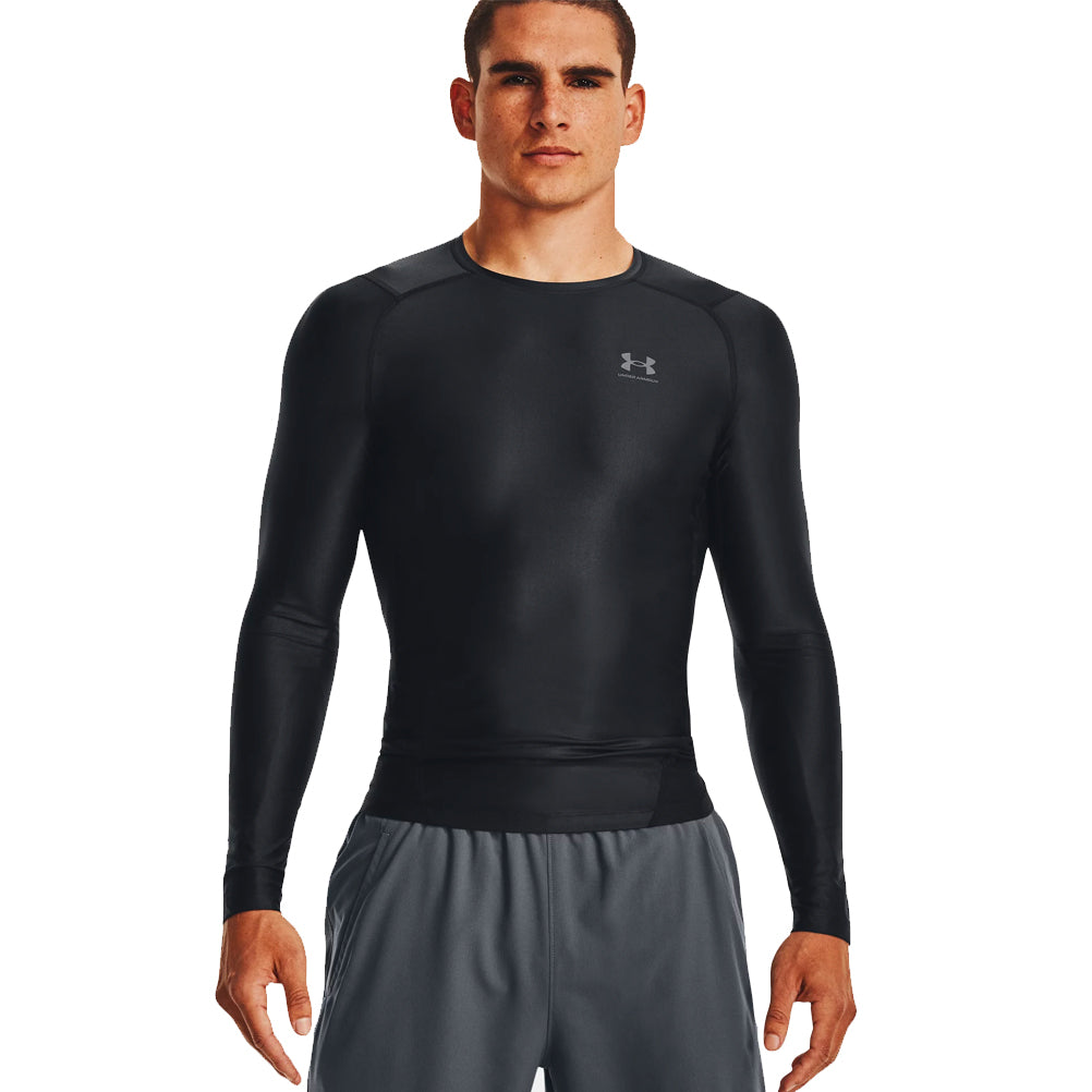 Under Armour Men's IsoChill Compression Long Sleeve Top - Black/Pitch Grey