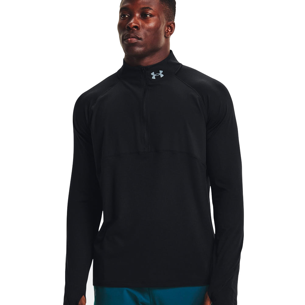Under Armour Qualifier 2.0 Half-Zip Long Sleeve Men's Running Top - Black/Reflective