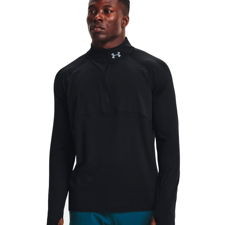 Under Armour Qualifier 2.0 Half-Zip Long Sleeve Men's Running Top - Black/Reflective