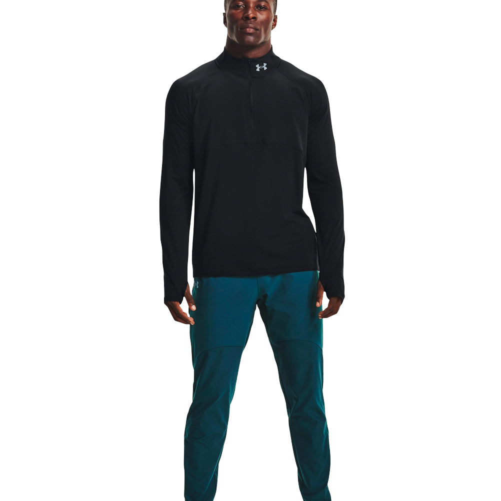 Under Armour Qualifier 2.0 Half-Zip Long Sleeve Men's Running Top - Black/Reflective