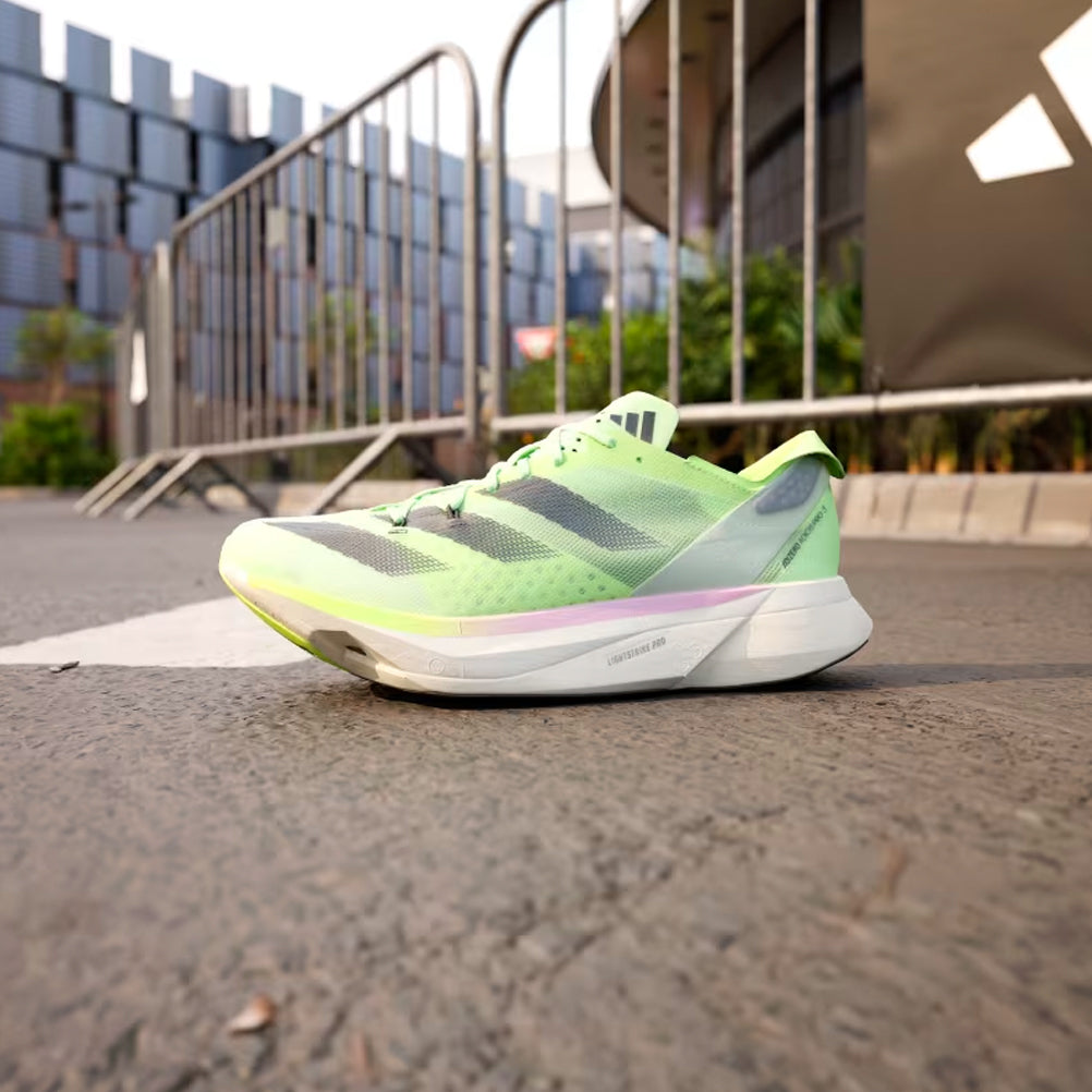 adidas Adizero Adios Pro 3 Unisex Running Shoe - Green Spark/Aurora Met/Lucid Lemon