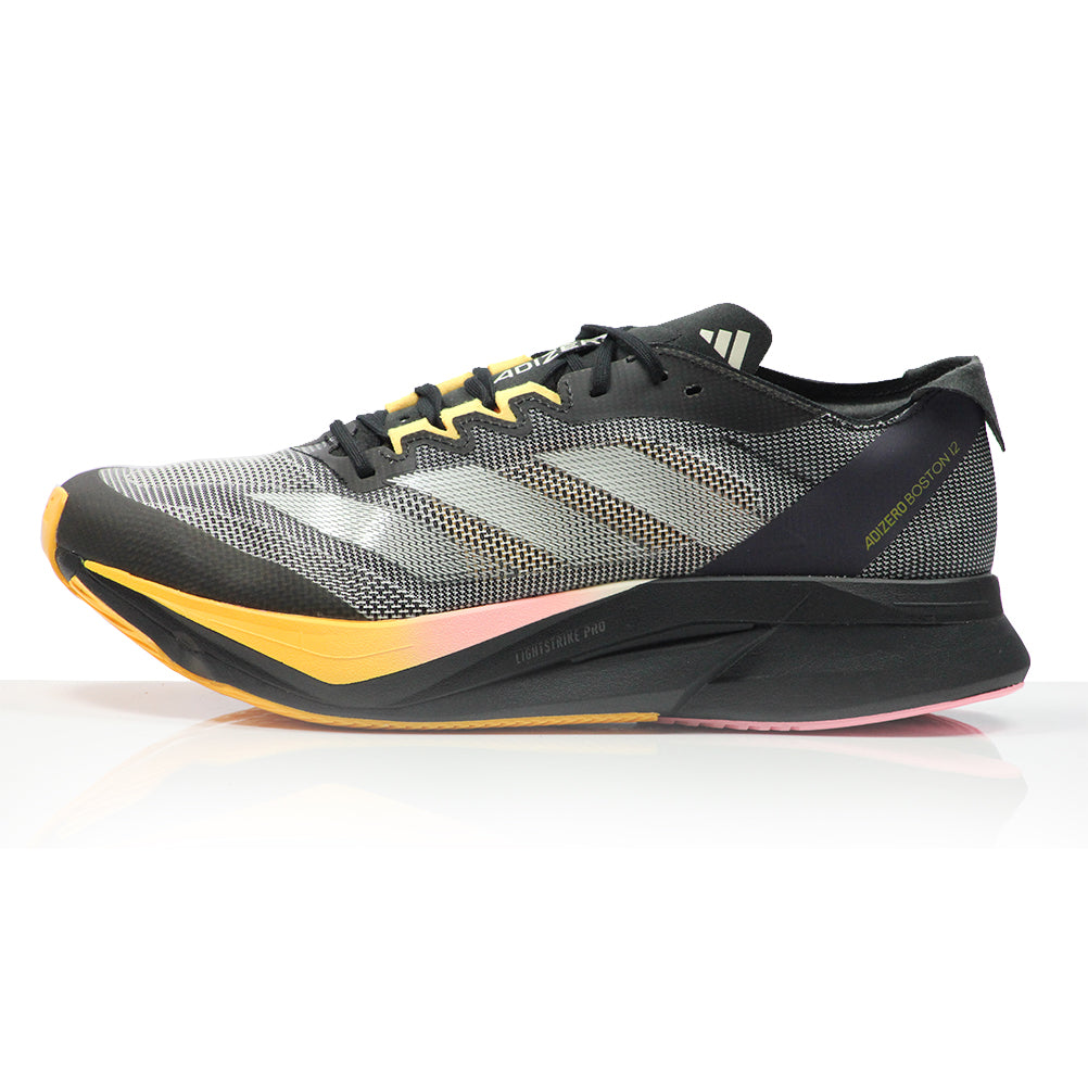 adidas Adizero Boston 12 Men's Running Shoe - Core Black/Zero Metalic/Spark