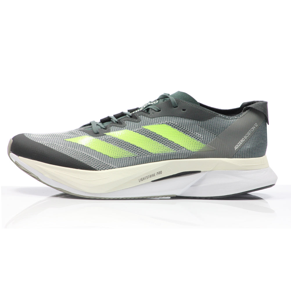adidas Adizero Boston 12 Men's Running Shoe - Legend Ivy/Lucid Lemon/Silver Pebble