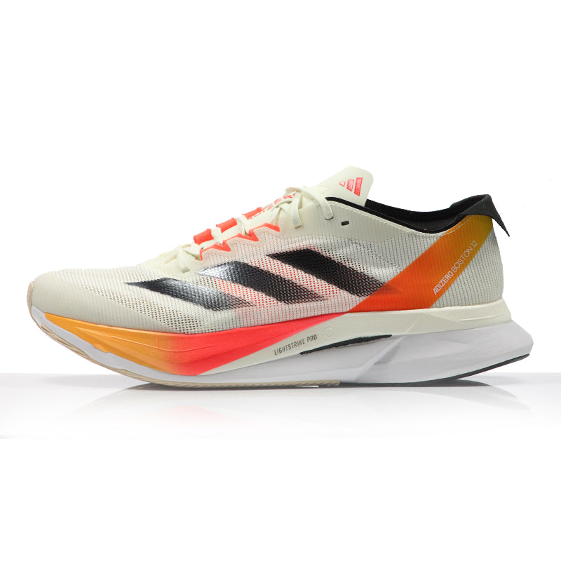 adidas Adizero Boston 12 Men's Running Shoe - Ivory/CBlack/Solred