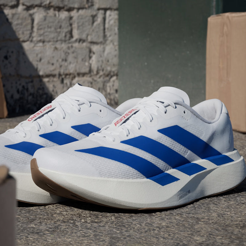 adidas Adizero Evo SL Men's Running Shoe - Cloud White/Royal Blue/Pure Ruby