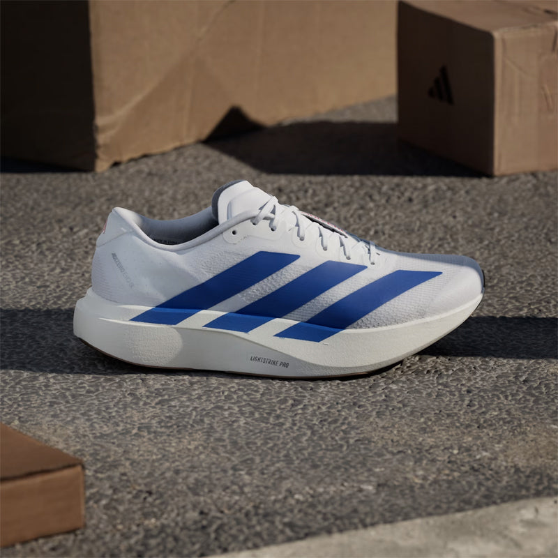 adidas Adizero Evo SL Men's Running Shoe - Cloud White/Royal Blue/Pure Ruby