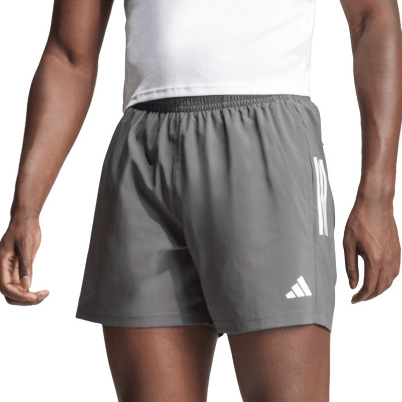 Adidas Own The Run 3 Stripes 5 Inch Men's Running Short - Grey/Six