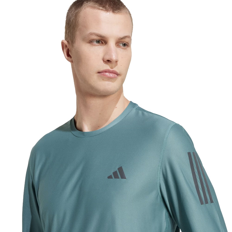 adidas Own The Run Long Sleeve Men's Running Tee - Preloved Teal