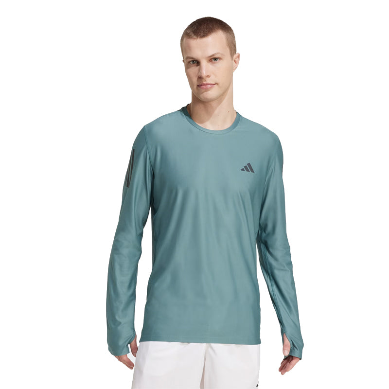 adidas Own The Run Long Sleeve Men's Running Tee - Preloved Teal