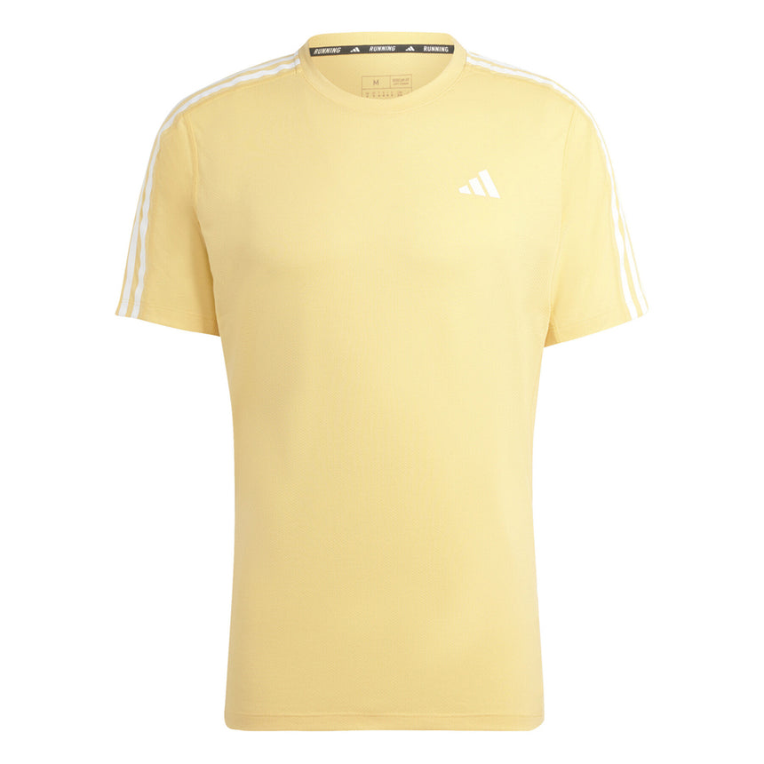 adidas Own The Run 3 Stripes Short Sleeve Men's Running Tee - Semi Spark