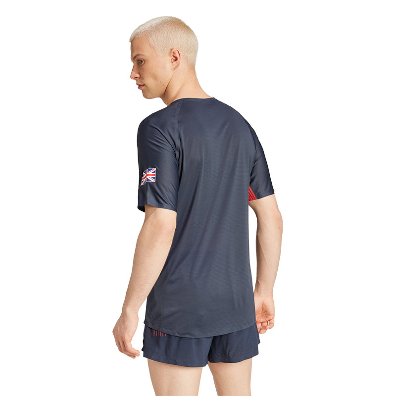 adidas Adizero Team GB Men's Running Short Sleeve Tee - Legend Ink