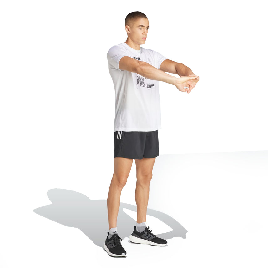 Adidas Own The Run 3 Stripes 7inch Men's Running Short - Black