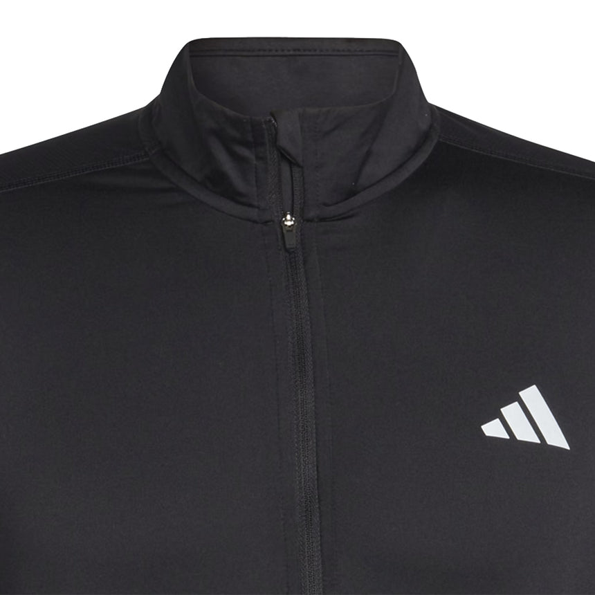 Adidas Own The Run Quarter Zip Long Sleeve Men's Running Top - Black
