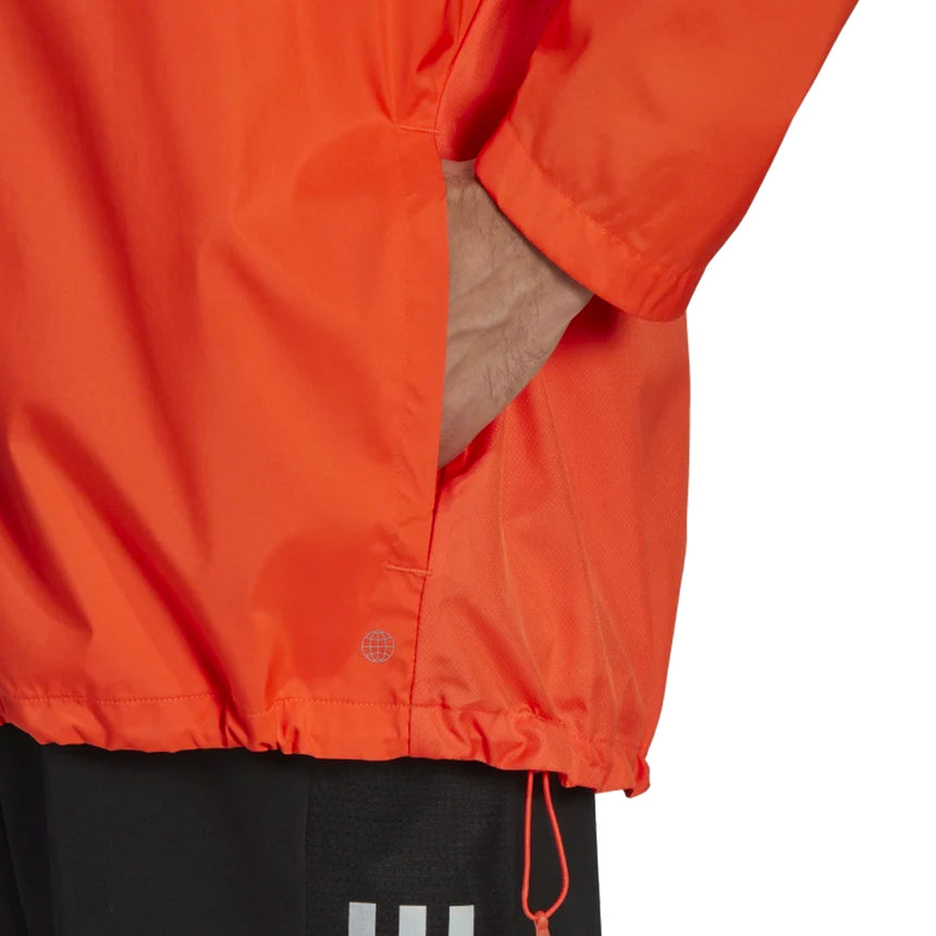 Adidas Own The Run Men's Running Jacket - Semi Impact Orange/Reflective Silver