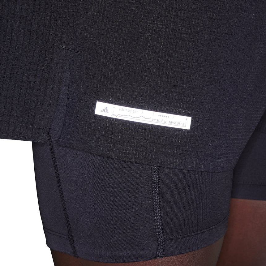 Adidas Ultimate Running 2in1 Men's Running Short - Black/Black