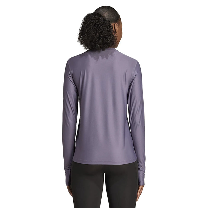adidas Own The Run Long Sleeve Women's Running Tee - Preloved Violet