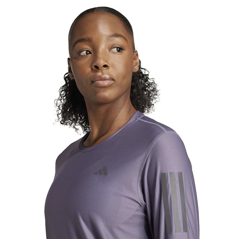 adidas Own The Run Long Sleeve Women's Running Tee - Preloved Violet
