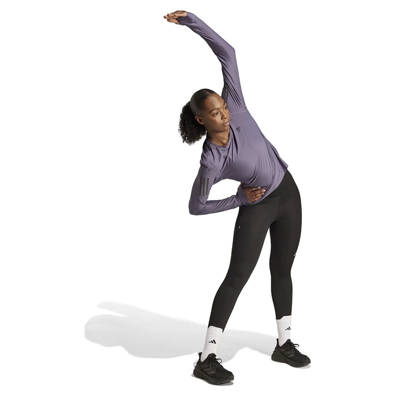 adidas Own The Run Long Sleeve Women's Running Tee - Preloved Violet