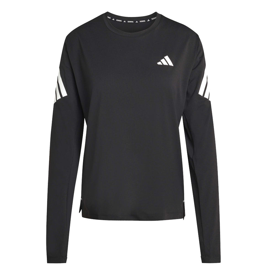 adidas Adi365 3 Stripes Long Sleeve Women's Running Tee - Black