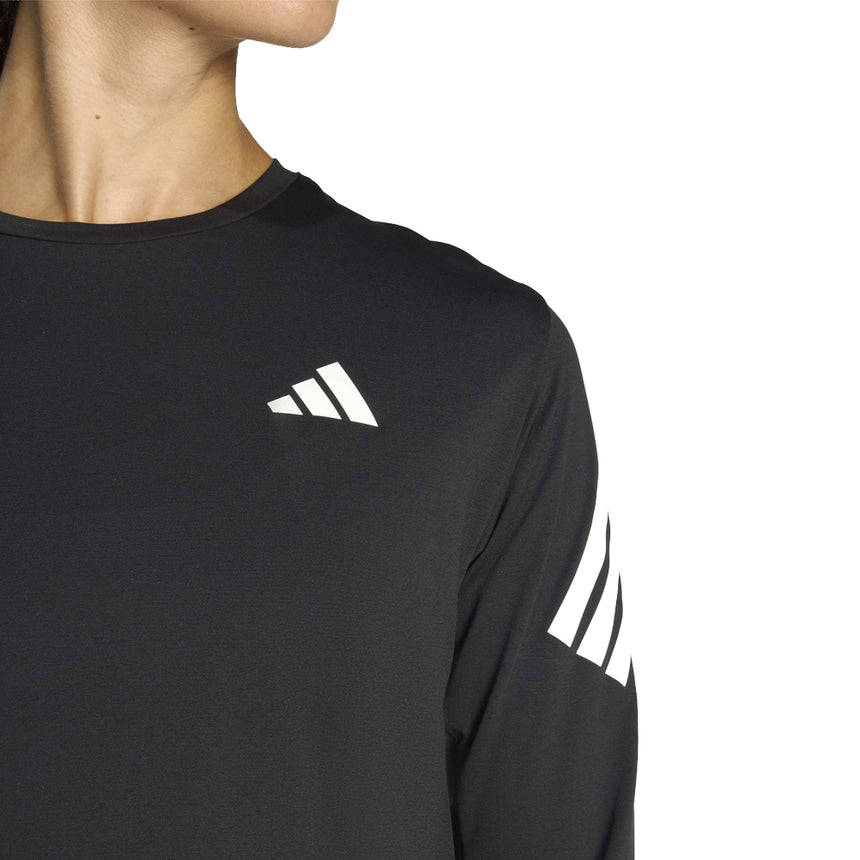 adidas Adi365 3 Stripes Long Sleeve Women's Running Tee - Black