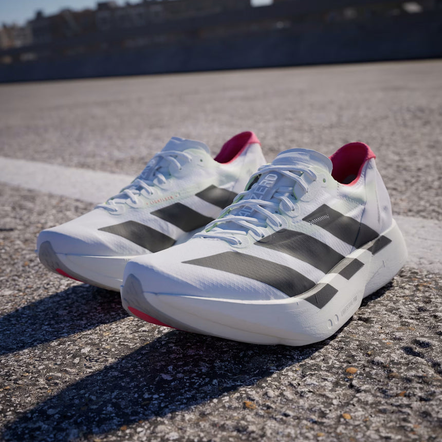 adidas Adizero Adios Pro 4 Men's Running Shoe - Cloud White/Core Black/Silver Metallic