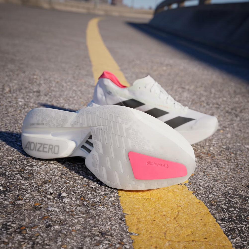 adidas Adizero Adios Pro 4 Women's Running Shoe - Cloud White/Core Black/Silver Metallic