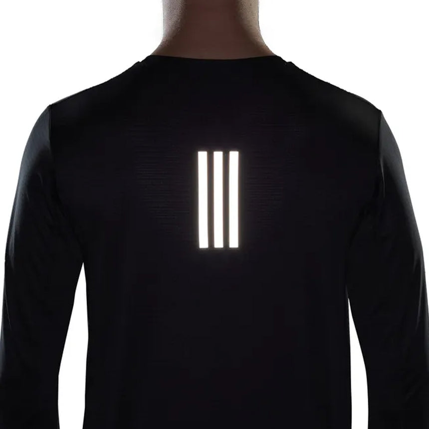 adidas Own The Run Long Sleeve Men's Running Tee - Black/Reflective Silver