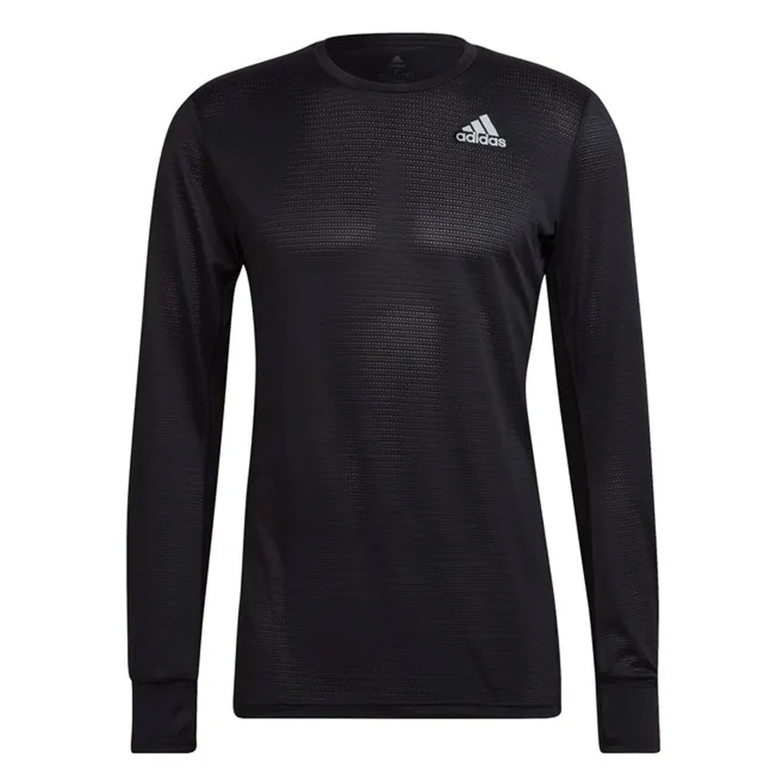 adidas Own The Run Long Sleeve Men's Running Tee - Black/Reflective Silver