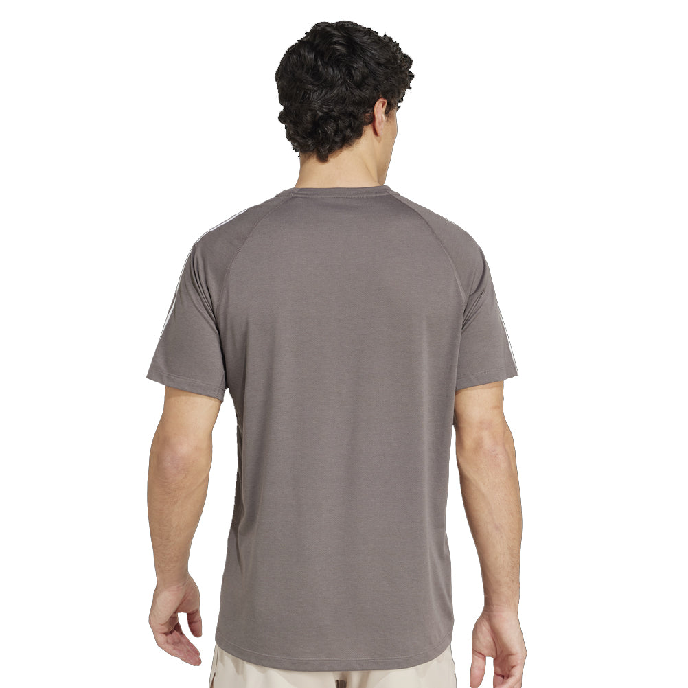 adidas Own The Run 3 Stripes Short Sleeve Men's Running Tee - Carbon