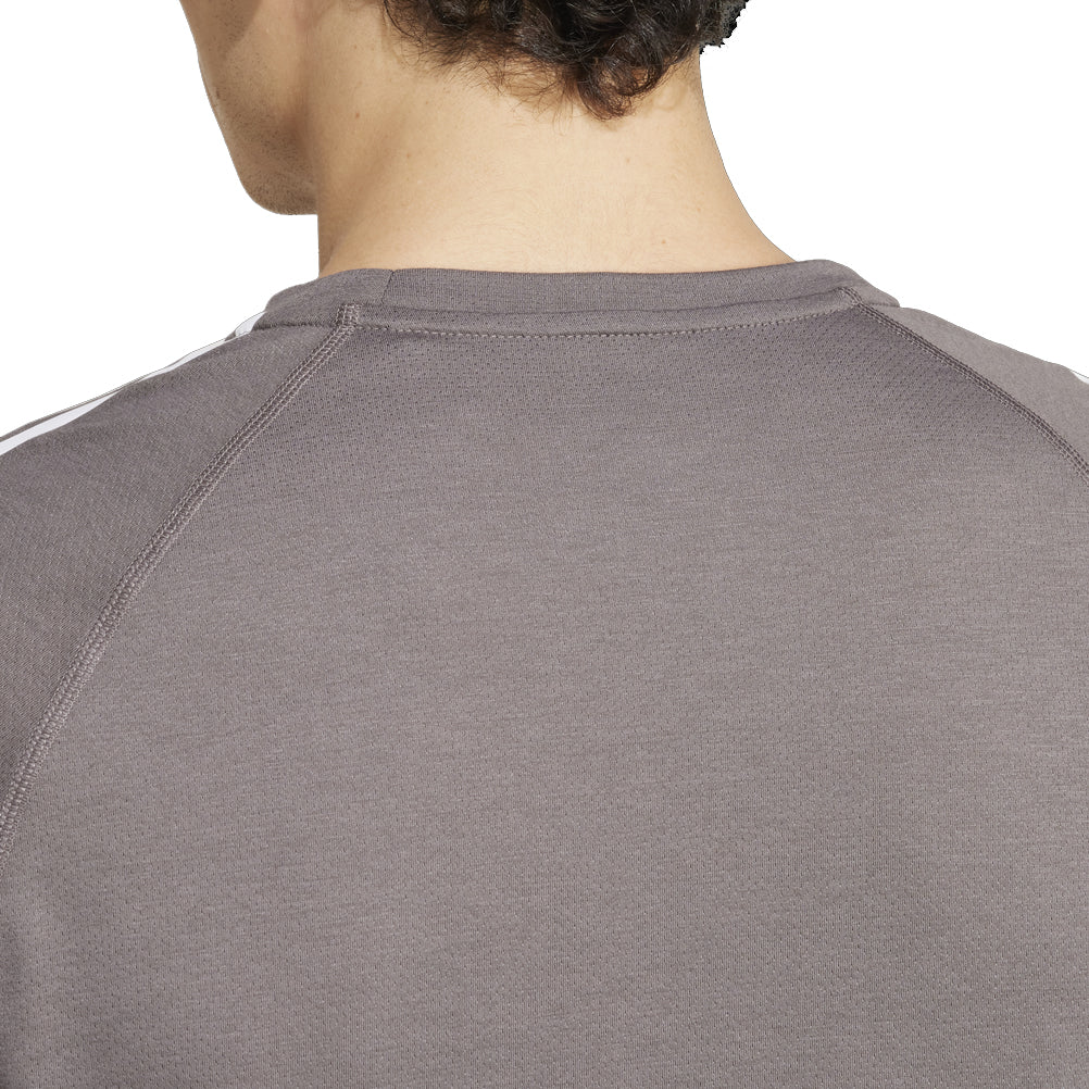 adidas Own The Run 3 Stripes Short Sleeve Men's Running Tee - Carbon