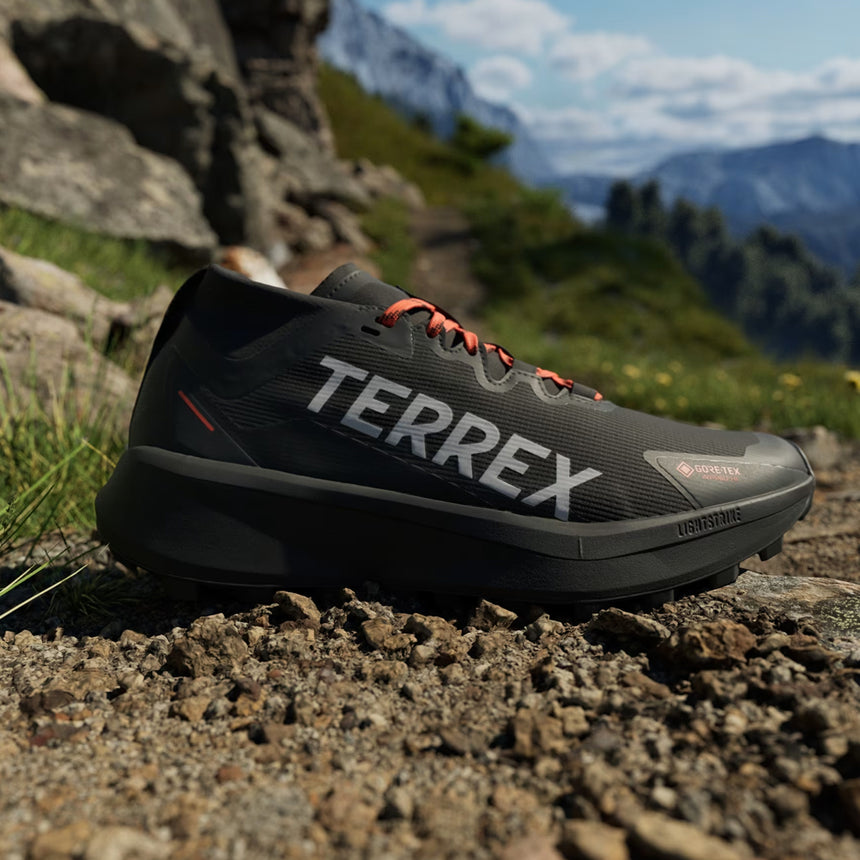 adidas Terrex Agravic GTX Men's Trail Shoe - Core Black/Grey Two/Semi Impact Orange