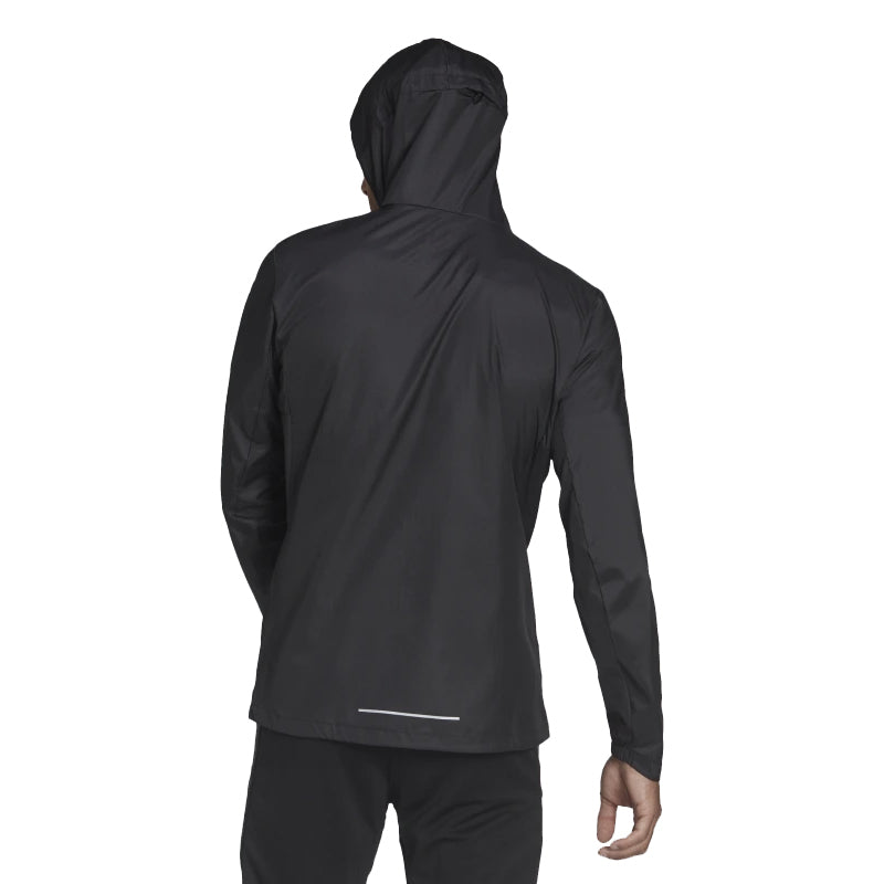 Adidas Own The Run Men's Running Jacket - Black/White/Reflective Silver