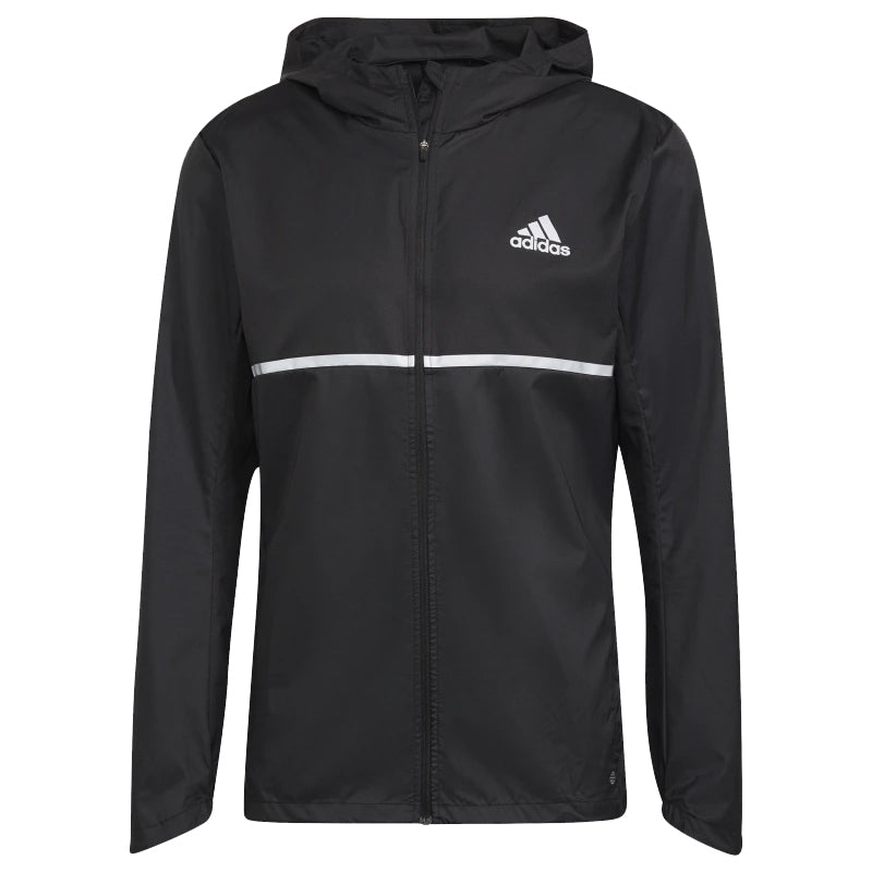 Adidas Own The Run Men's Running Jacket - Black/White/Reflective Silver