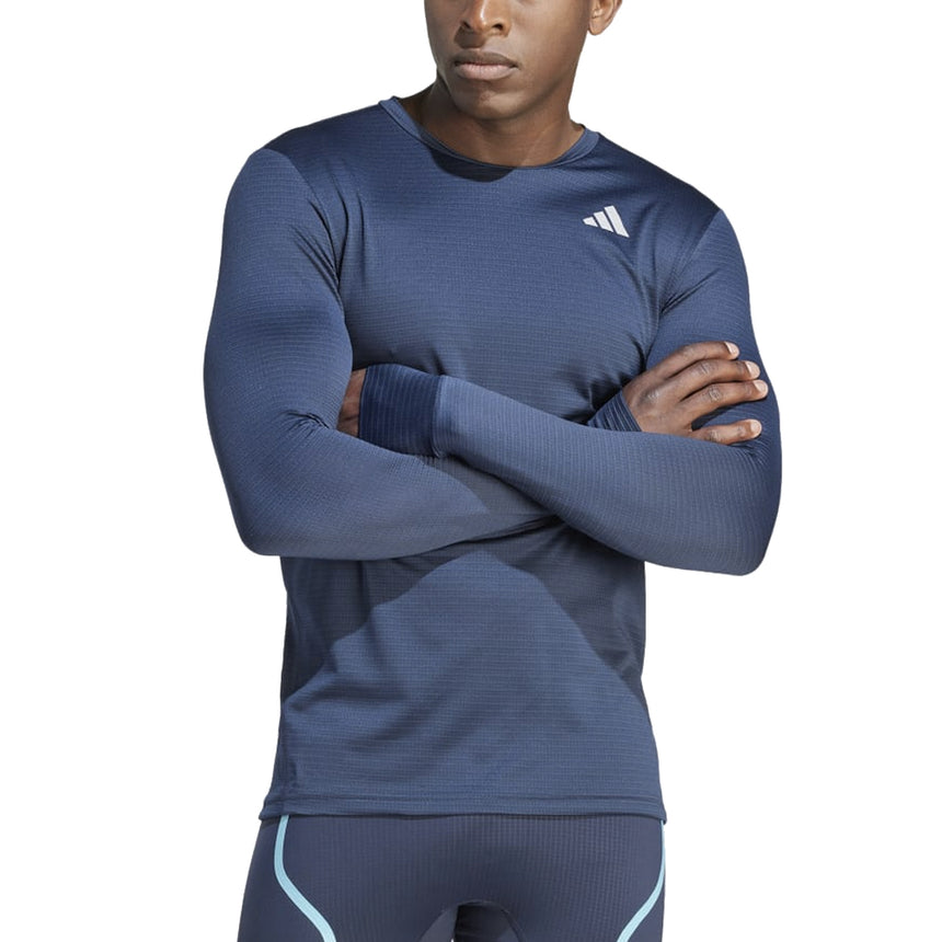adidas Own The Run Long Sleeve Men's Running Tee - Legend Ink