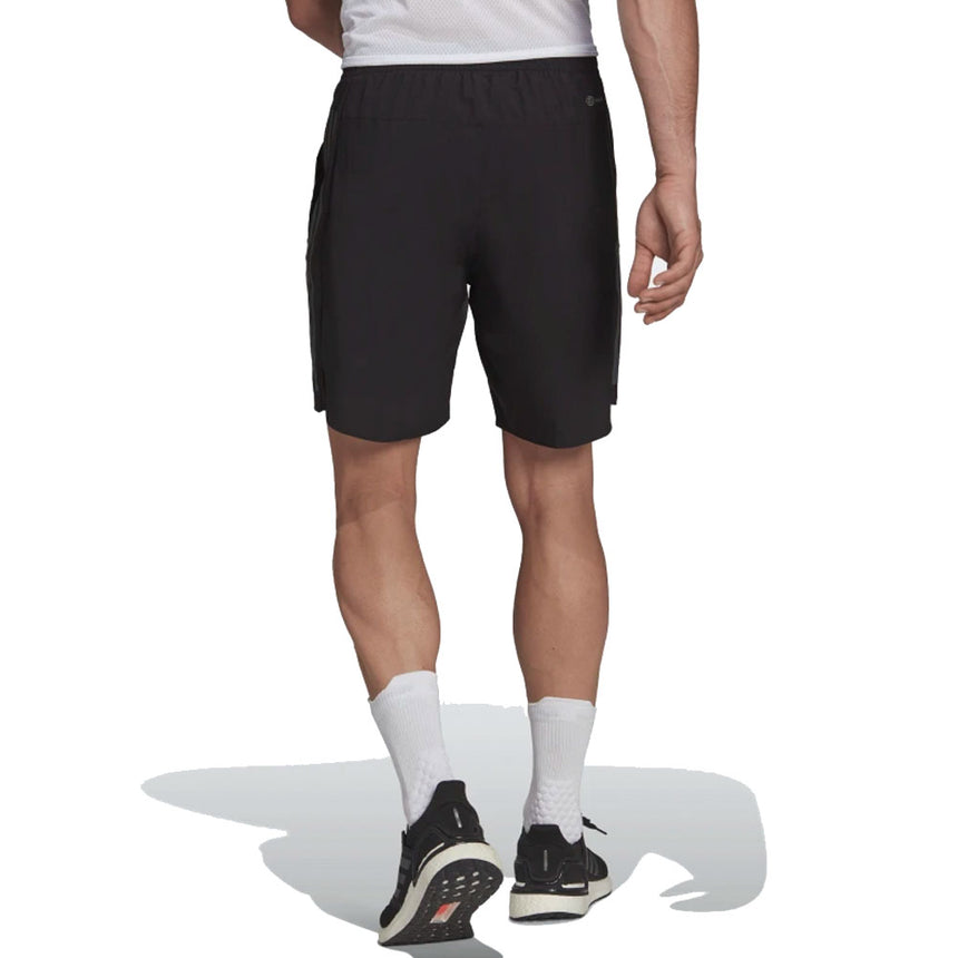 Adidas Run Icon Full Reflective 3-Stripes 5inch Men's Running Short - Black