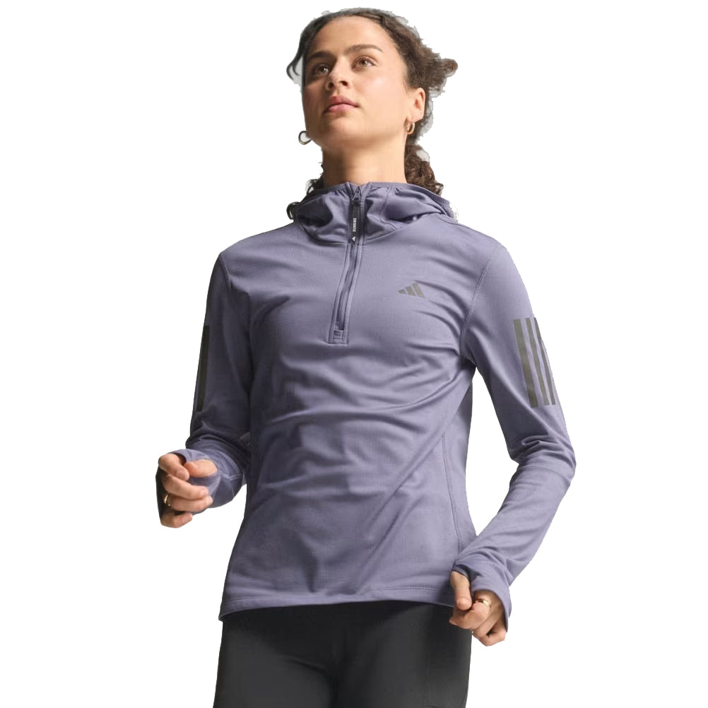 adidas Own The Run Winterised Half Zip Women's Running Top - Preloved Violet