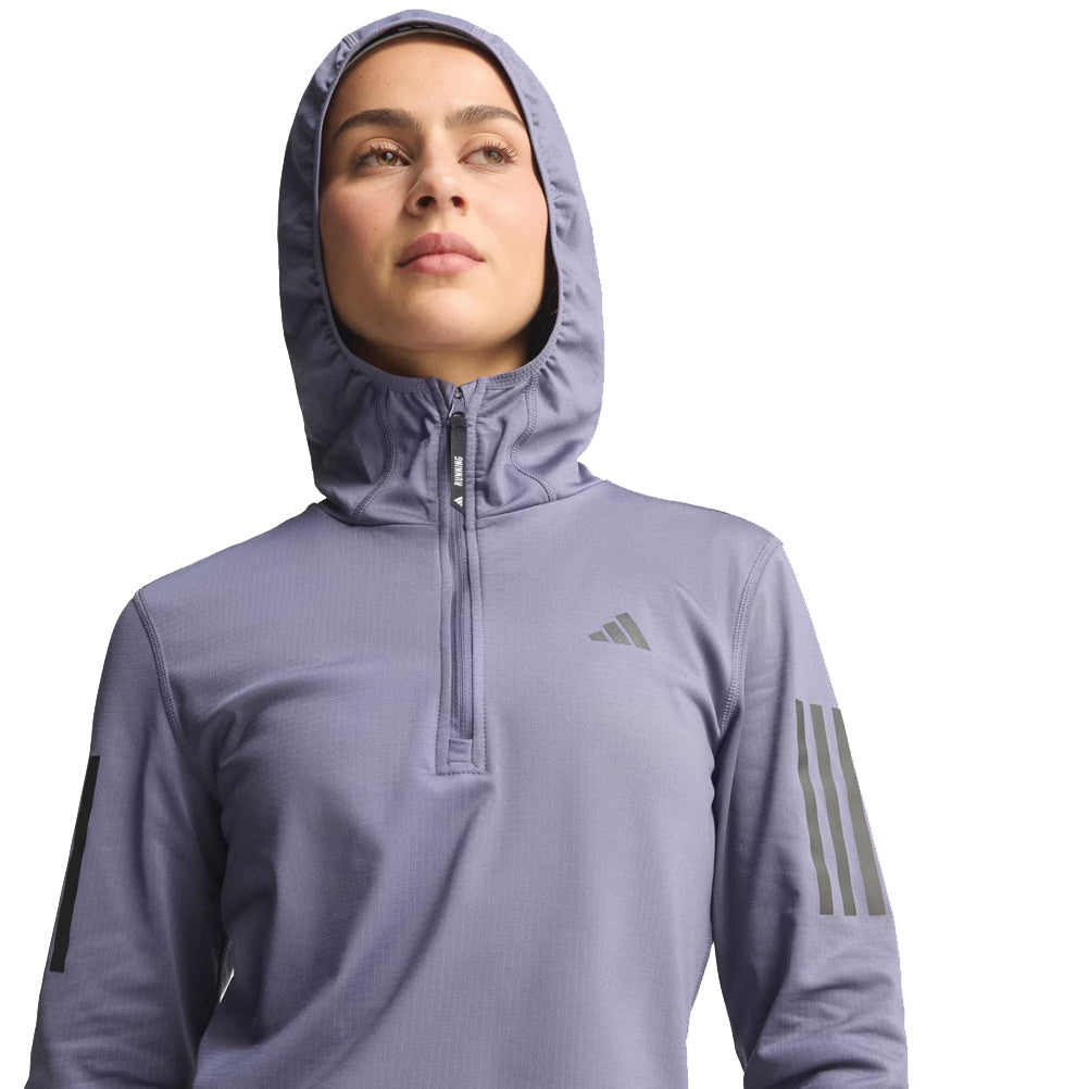 adidas Own The Run Winterised Half Zip Women's Running Top - Preloved Violet