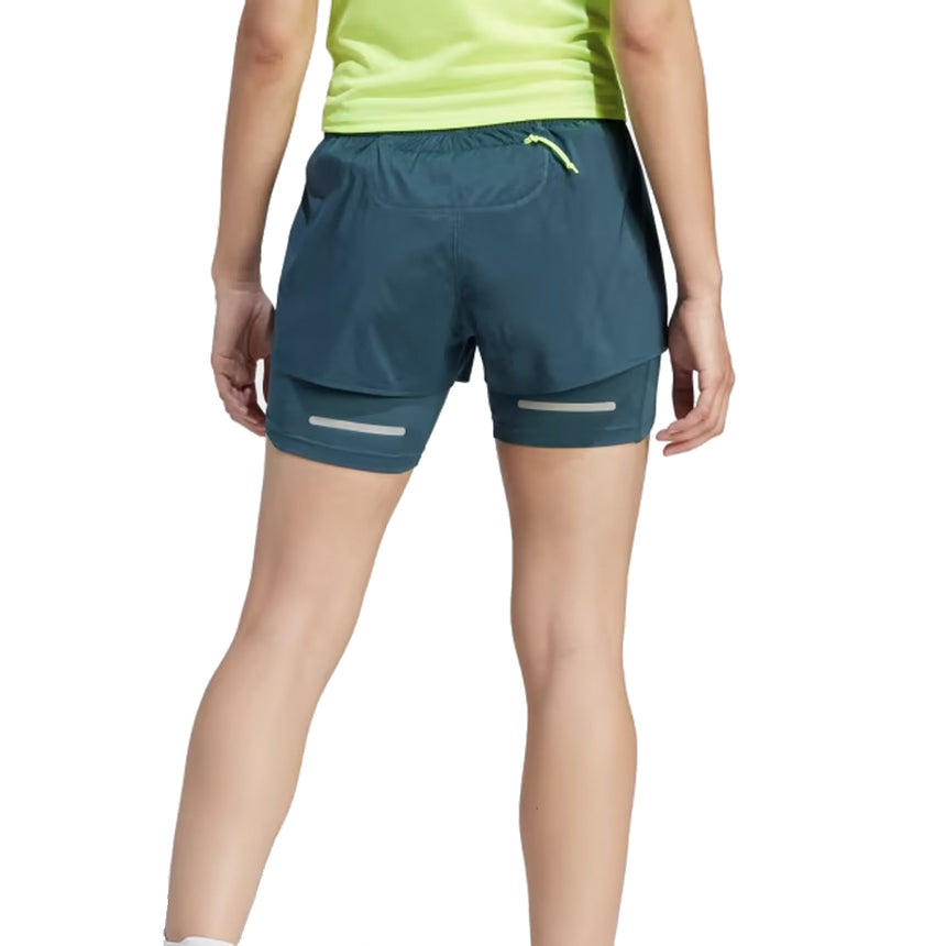 adidas Ultimate 2in1 Women's Running Short - Arctic Night/Lucid Lemon