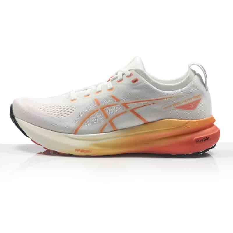 Asics Gel Kayano 31 Women's Running Shoe - White/Faded Orange