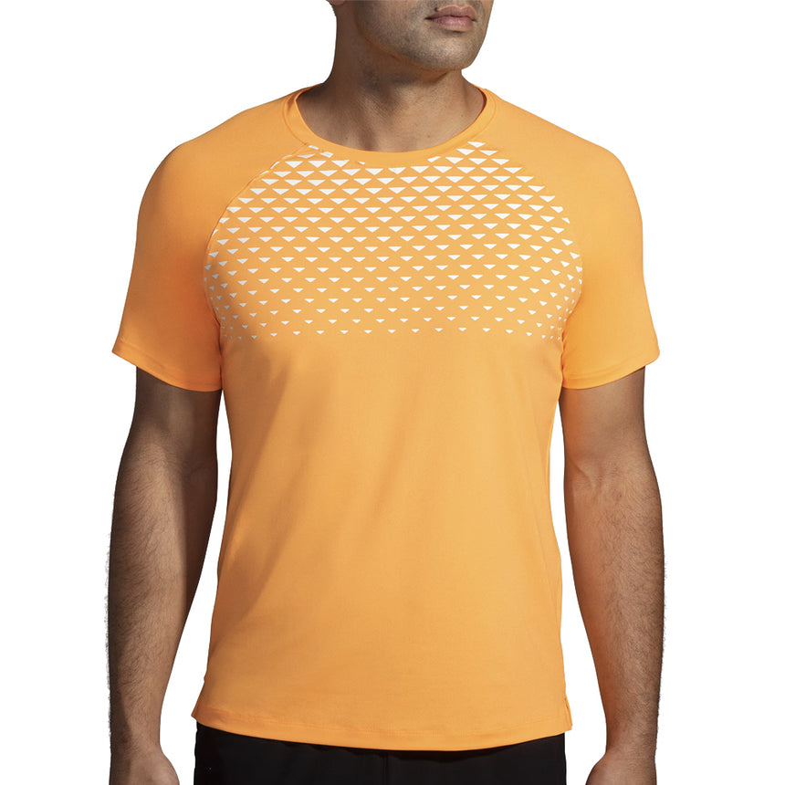 Brooks Atmosphere 2.0 Short Sleeve Men's Running Tee - Orange Pop/Tempo Print
