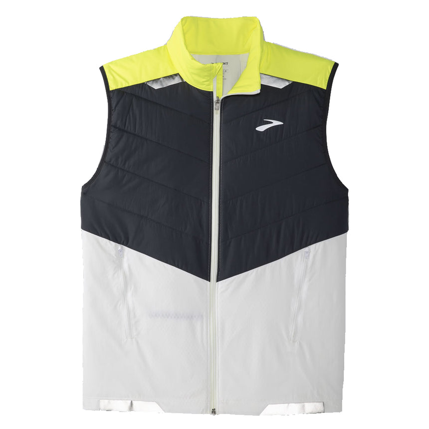 Brooks Run Visible Insulated Men's Running Vest - White/Asphalt/Nightlife