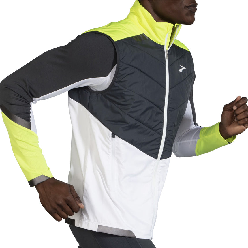 Brooks Run Visible Insulated Men's Running Vest - White/Asphalt/Nightlife