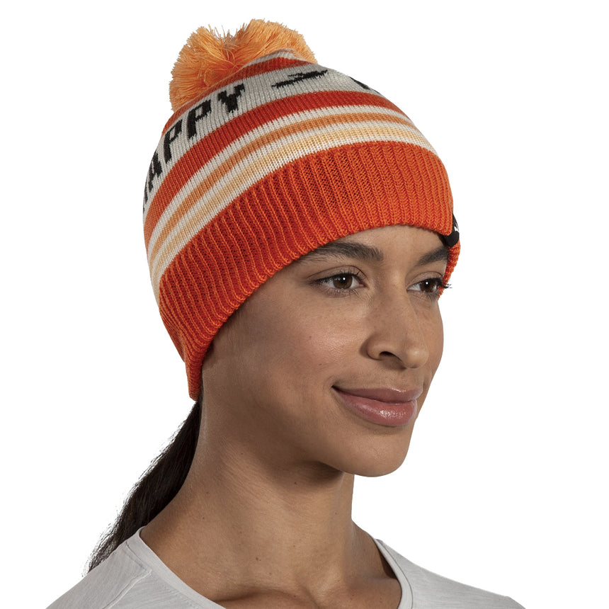 Brooks Heritage Pom Beanie - Fluoro Flash Run Happy